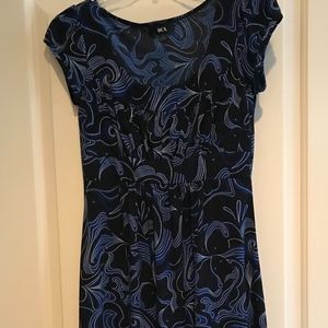 BCX Blue Swirl Print Midi Dress – Size Medium (Runs Small)